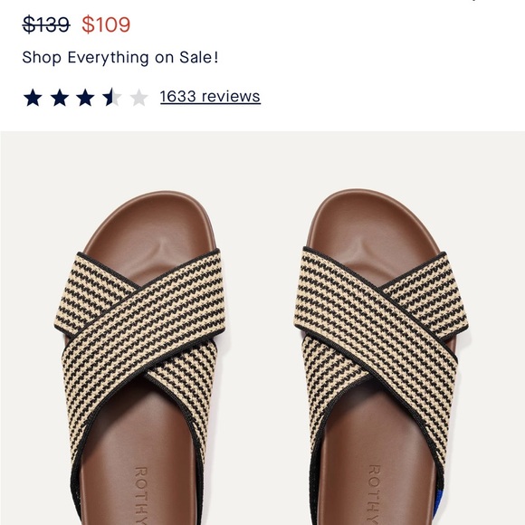 Rothy’s Weekend Slides in Toffee Stripe Size 10 - Picture 6 of 9